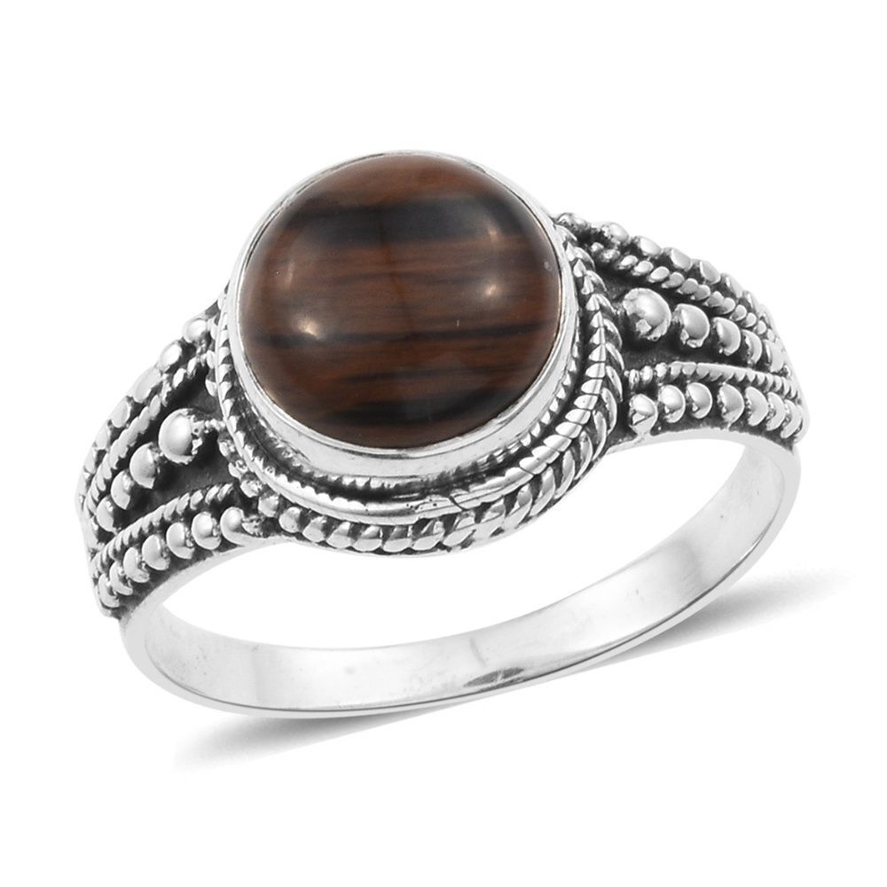 Ring Obsidan Coffee Artisan Crafted .925 S…